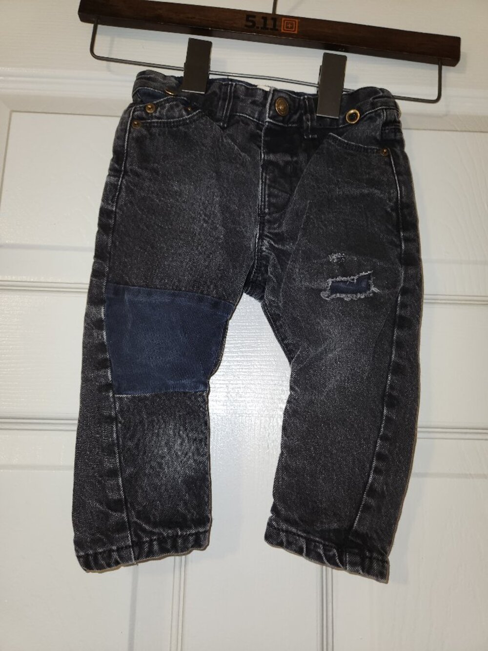 Zara Baby Boys Distressed Black Denim Jeans Size 9-12 Months